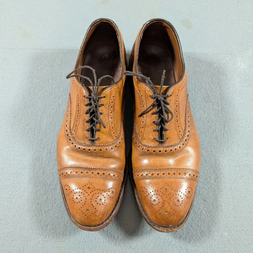 Allen Edmonds Strand Oxford Mens Size 12 Walnut Leather Brogue Dress Shoes